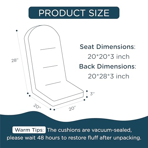 Codi Large Rocking Chair Cushion for Adirondack Chairs, Grey, 1 Pack - color: Grey, size: 20"x20"/20"x28" - Jumbo 1PK