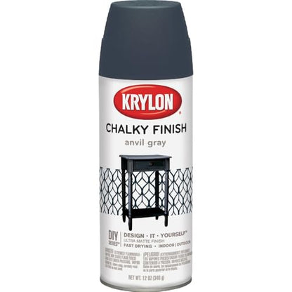 Krylon CHALKY FINISH 12 Oz. Ultra Matte Chalk Spray Paint, Anvil Gray - 1 Each - color: Anvil Gray