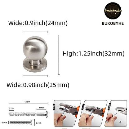 10 Pack Cabinet Handles - Brushed Satin Nickel Knobs, Silver Drawer Knobs, Zinc Alloy Hardware for Cabinets & Cupboards - color: Brushed Satin Nickel