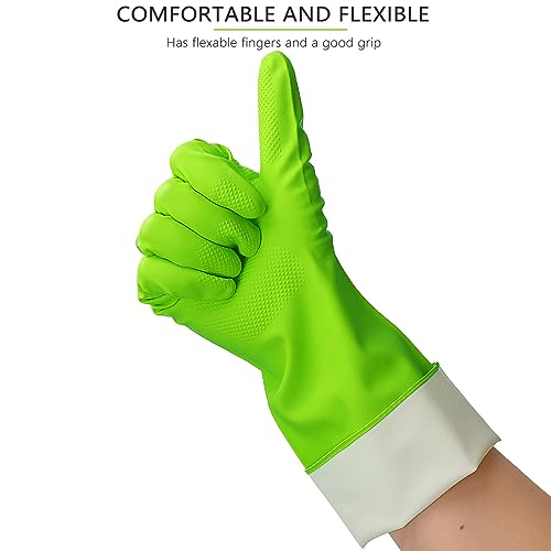 Latex Free Nitrile Cleaning Gloves, Small, 3 Pairs - color: Green+pink+orange, size: Small