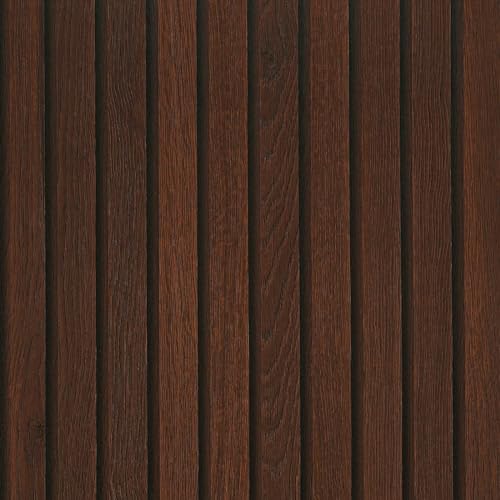 FunStick 16"x240" Peel and Stick Wallpaper Wood Slats Self Adhesive Wall Paper Brown Wood Contact Paper Peel and Stick Wooden Slats for Wall Decor Vinyl Wood Wallpaper for Bedroom Cabinets Countertops - size: 240" x 15.8"
