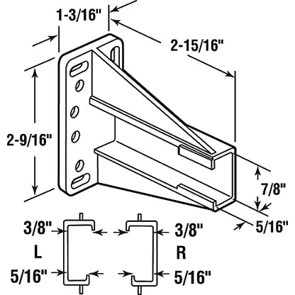 Prime-Line Drawer Side Track Brackets, White Nylon (1 Pair)