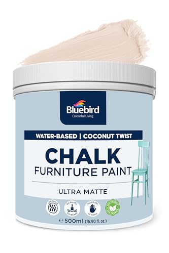 BLUEBIRD Chalk Furniture Paint - 500 ML / 16.9 fl oz for Furniture, Home Décor, Cabinets, and More (Coconut Twist) - color: Coconut Twist