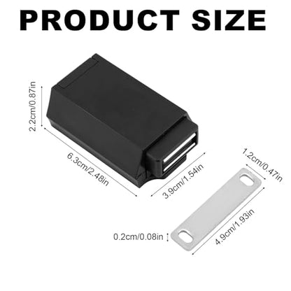 3 Pack Magnetic Push to Open Door Latch Heavy Duty, Hidden Cabinet Touch Latch Strong Double Magnet Push Open Spring Catch for Cabinets Drawers Wardrobes Home Kitchen Office Use