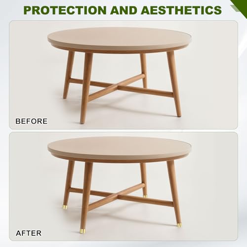 uxcell 4Pcs Metal Furniture Feet Cover, 1.69 x 1.18 Inch Conical Gold Table Foot Cap Increase Height Furniture Pads Leg Cover Protector for Chair, Table, Sofa - size: 1.69 x 1.18 Inch