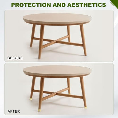 uxcell 4Pcs Metal Furniture Feet Cover, 1.69 x 1.18 Inch Conical Gold Table Foot Cap Increase Height Furniture Pads Leg Cover Protector for Chair, Table, Sofa - size: 1.69 x 1.18 Inch