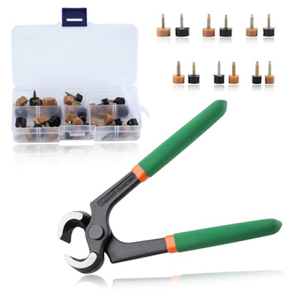 24 Pairs High Heel Replacement Tips with 6 Inches Stiletto Remove Pliers, Shoe Repair Kit for Women Shoe Heel Repair, 6 Size(8-12.5mm), 2.4/3.0mm Nail Diameter, Beige, Black - style: Pliers with High Heel Replacement Tips