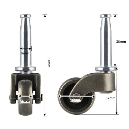 1" Swivel Ball Caster Wheel, Furniture Casters with Socket