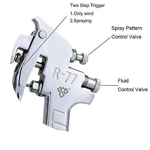 Ouya R77P Paint Sprayer Pressure Feed Large Area Painting Spray Gun Nozzle Size 2.0mm - size: Nozzle Size 2.0mm