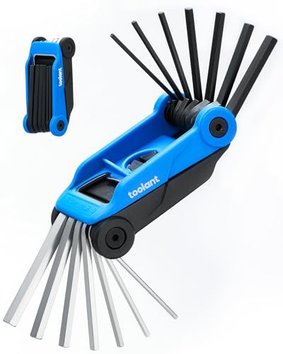 Kraftek toolant 14PCS Folding Allen Wrenches Sets, Metric Allen Key Set 2mm- 6mm, SAE Hex Key Set 5/64”- 1/4", CRV Steel EDC Tool for Bike Repair & Home,Compact Foldable Hex Key Set - size: 14PCS (Folding - Metric&SAE)