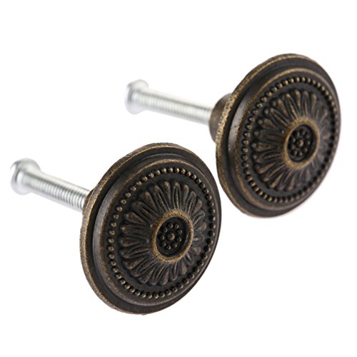 dophee 2Pcs Small Vintage Style Single Hole Cabinet Knobs, 1.02" x 0.67" - size: 2 Pieces