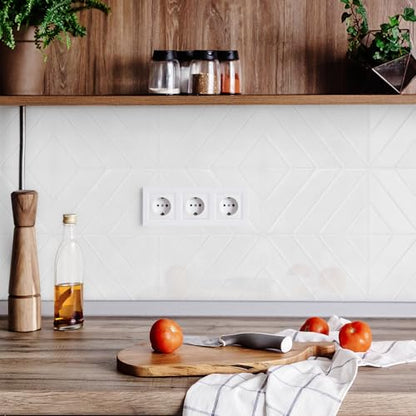 STICKGOO Herringbone Peel and Stick Backsplash, Pure White, 10 Sheets - color: Pure White, size: Pack of 10