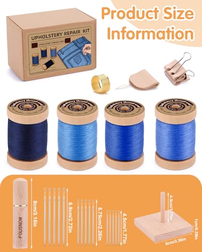 Upholstery Repair Kit Professional Heavy Duty Sewing Kit with Blue Threads