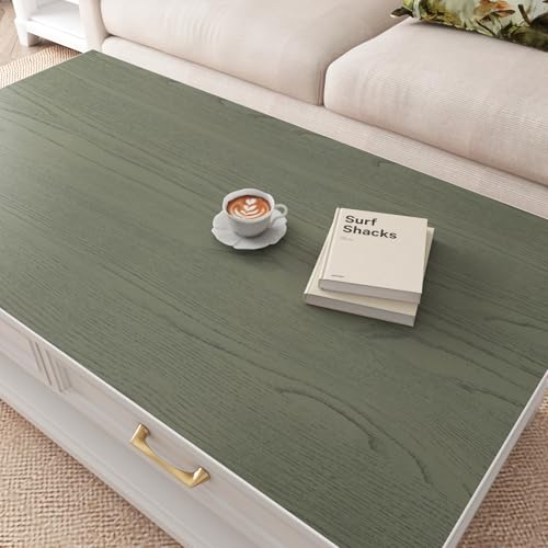 Decotalk Green Wood Contact Paper Peel and Stick Wooden Countertop Wood Contact-Paper 17.7x200 Inch Wood-Look Contact Paper Woods Wallpaper Green Wood Vinyl Wrap Wood-Grain Contact-Paper Woods - size: 17.7" x 200"