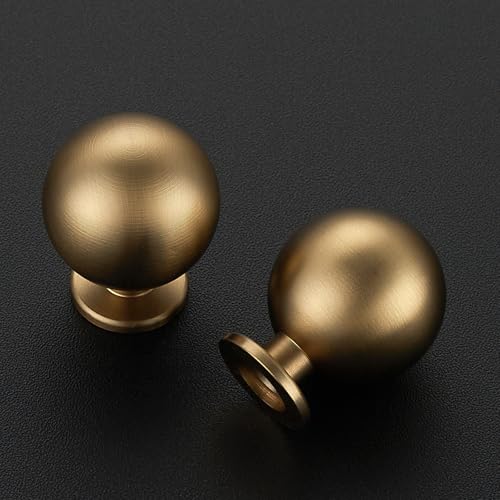 Champagne Bronze Cabinet Knobs 12 Pack Round Ball Drawer Knobs, 1" Diameter - color: Champagne Bronze