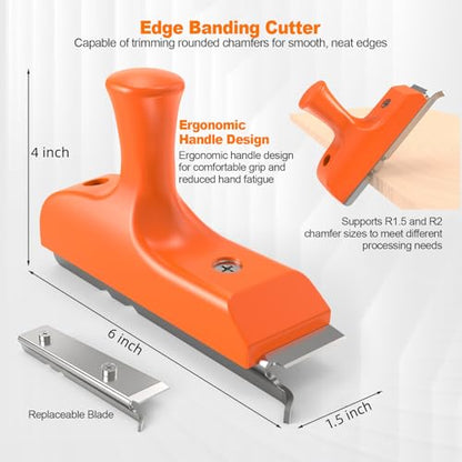 Edge Banding Trimmer 3-in-1 - Heavy Duty Woodworking Tool with Steel Blades