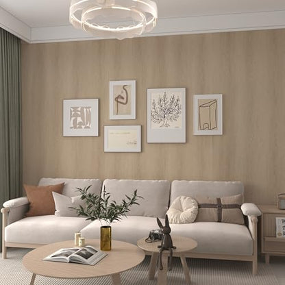 24x197inch Wide Brown Wood Contact Paper Peel and Stick Countertop Oak Walnut Textured Wallpaper Light Wood Grain Vinyl Wrap Air Guide Slot Design Matte Thickened Self-Adhesive Waterproof Wall Sticker - color: Light Brown, size: 24" x 197"