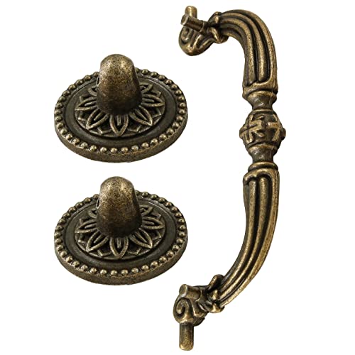 4 Pack 3.5" Hole Center Bail Pull Antique Bronze Drawer Handle - color: Antique Bronze, size: 3.5 Inch