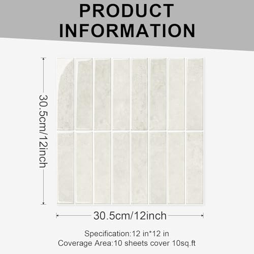 10 Sheets Thicker Design Peel and Stick Backsplash for Kitchen and Bathroom, 11.8"x11.8", Ashy Apricot - color: Ashy Apricot