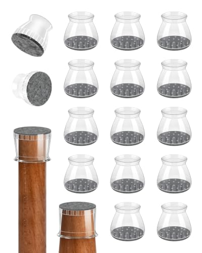 24 Pcs Chair Leg Floor Protectors for Hardwood Floors - color: Clear（24pcs）, size: Round L