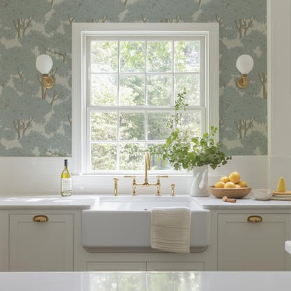 Tree Peel and Stick Wallpaper 17.7" x 196.85" Forest Jungle Waterproof Bathroom Wall Mural Stick on Wallpaper - color: Light, size: 17.7in x 16.4ft