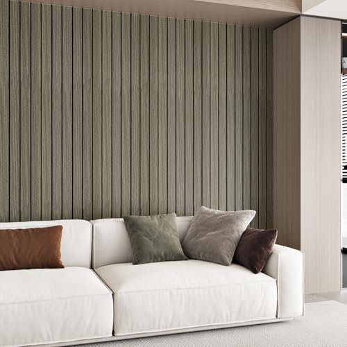 3D Dark Brown Wood Slat Wall Panel Wallpaper Peel and Stick - color: Dark Brown