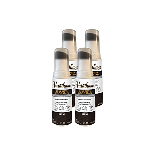 Varathane Less Mess Ebony Wood Stain & Applicator - color: Ebony, size: 4 Ounce (Pack of 4)