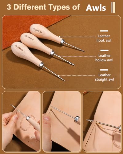 Upholstery Repair Kit, Leather Sewing Kit with Thick Handle Sewing Awl