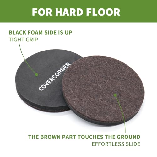 2 in 1 Furniture Sliders, 8 PCS in 4 1/4" or 4 3/4", Brown - size: 8 PCS 4 1/4 inch Brown