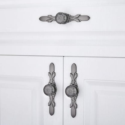 10Set Cabinet Knobs & Back plate, Gunmetal Grey Drawer Hardware for Kitchen - color: Gunmetal Grey