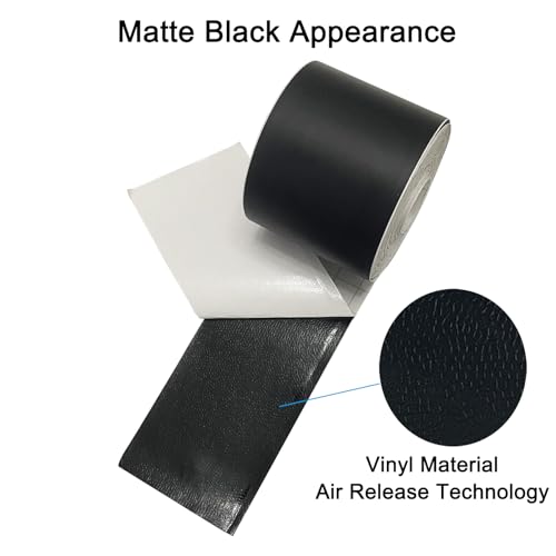 Matte Black Vinyl Tape for Black Out Chrome Delete Window Trim, Matte Black Vinyl Wrap Roll, Self-Adhesive Car Chrome Door Trim Delete Tape DIY Film with Tool Kit (2 inches x 30 feet) - size: 2 inches x 30 feet