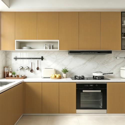 YENHOME Wood Wallpaper Peel and Stick Wood Grain Contact Paper for Walls - color: Light Bamboo, size: 30" x 200"