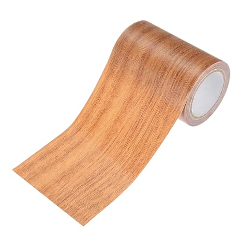 M METERXITY 1-Roll Wood Grain Repair Tape, 3.15in x 15ft Textured Realistic Self-Adhesive Wood Floor Tape Contact Paper for Furniture/Floors/Home [Chocolate Oak] - color: Chocolate Oak, size: 3.15in x 15ft