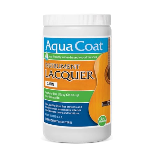 Aqua Coat Water Based Wood Finishing Bundle - Clear Wood Grain Filler Gel, Clear Instrument Lacquer Satin Topcoat, DIY, Low Odor, Fast Drying, Extreme Clarity, Water Cleanup
