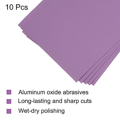 uxcell 10Pcs Sanding Sheets 1000 Grit 9"x3.7" Aluminum Oxide Sandpapers - style: 1000 Grit
