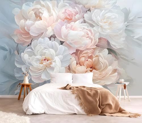 YQWDMX - Large Peony Flower Peel and Stick Wallpaper wall Paintings for Bedroom ZY09 M - color: Z9, size: 135" x 90"