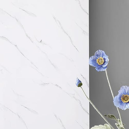 Haimin 3D Wall Panels Peel and Stick Marble Tile Look 10 Pack Waterproof - color: White-LYB