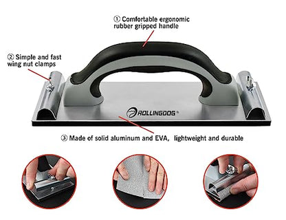 ROLLINGDOG Hand Sander 9"x3"