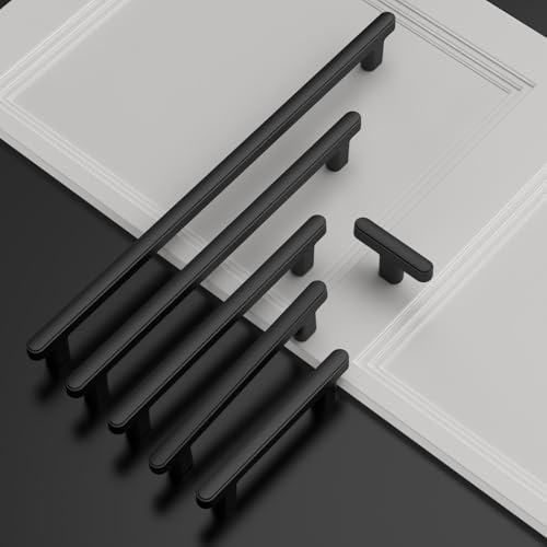 Asidrama 10 Pack 3 Inch(76mm) Matte Black Kitchen Cabinet Handles, Cabinet Pulls Kitchen Cabinet Hardware for Cupboard Drawer Pulls - color: Matte Black, size: 3" Hole Center, style: 10 Pack