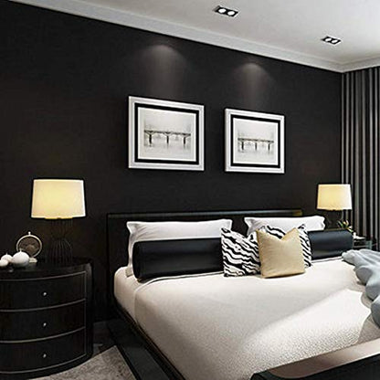 15.7" x 236.2" Black Wallpaper Self Adhesive and Removable Peel and Stick - color: Black, size: 15.7" x 236.2"
