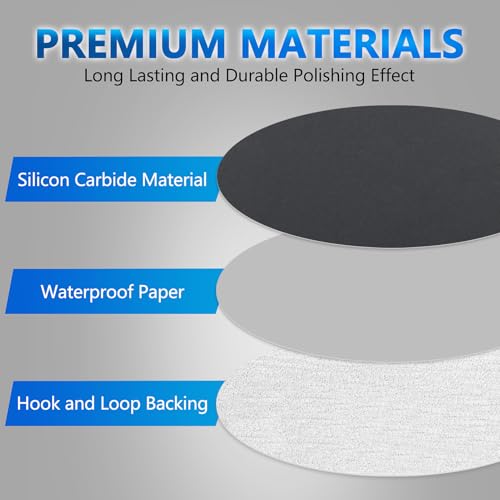 VIBRATITE 24PCS 6 Inch Hook & Loop Sanding Discs, 400-1200 Grit Sanding Pad - size: 6 Inch (400-1200 Grit)