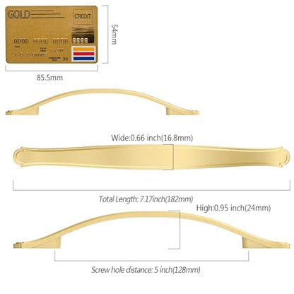 Amerdeco 10 Pack Brushed Gold Cabinet Pulls 5 Inch(128mm) Hole Center Drawer Pulls Cabinet Hardware Kitchen Cabinet Handles for Bathroom Dresser Pulls ZH0068 - color: Brushed Gold, size: 5"/128MM Hole Center