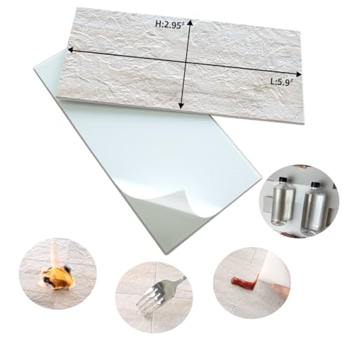 AULIGET 100-Piece Beige Slate Peel and Stick Backsplash Wall Tiles, 3" x 6" PVC Faux Stone Stick on Tile for Backsplash Kitchen, Bathroom, Laundry Room, Camper, Fireplace - color: Beige Slate