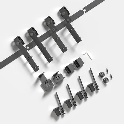 EaseLife 3 FT Mini Cabinet Bypass Double Sliding Barn Door Hardware Track Kit,Easy Install,Slide Smoothly Quietly,Apply for Storage Window TV Stand and Other Shielding (No Cabinet) - size: 3 feet for 2 doors