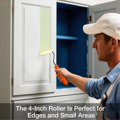 King Origin Paint Roller Kit with Extension Pole 3.7 Ft, 12 PCS - color: 4"&9" Rollers, 12-Pack
