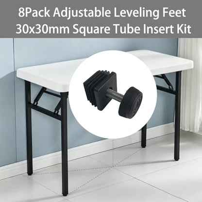 8-Pack Adjustable Furniture Leveling Feet, 30x30mm Square Insert - size: 30x30mm