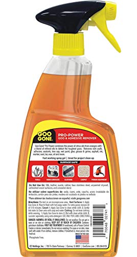 Goo Gone Pro-Power Spray Gel Adhesive Remover - Surface Safe, Great Cleaner, No Harsh Odors, Removes Stickers, Can Be Used On Tools, 24 Ounce, 2 Pack with Scraper Tool - size: 24 Fl Oz (Pack of 2)