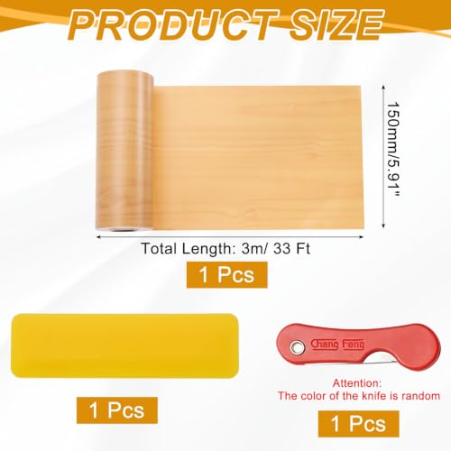 uxcell Wood Grain Repair Tape,5.9" x33ft Grain Repair Patch,Cherry - color: Cherry, size: 5.9 Inch x 33 ft