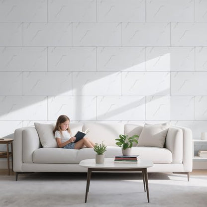 practicalWs 10pcs Marble Peel and Stick Tile Waterproof PVC Wall Tiles - size: 23.6" x 11.8" x 10-Pack