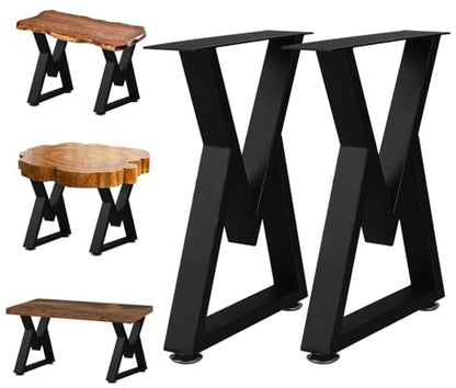NXN-HOME 16'' Tall Metal Table Legs for Furniture, Bench Legs, Coffee Table Legs, Heavy Duty Desk Legs, Mid Century Home DIY Projects Black Furniture Legs(16”H x 11.8”W) - size: 16 inches-V Shape